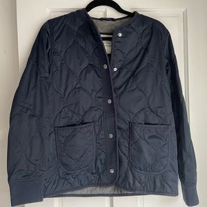 A&F Lined Satin Quilted Bomber Jacket